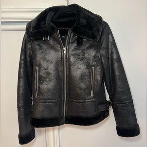 Women's Faux Moto Jacket Coat Leather Jacket